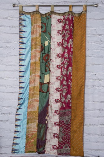 Rideau indien vintage sari