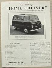 FORD Thames CALTHORPE HOME CRUISER Motor Caravan Conversion Sales Brochure c1960