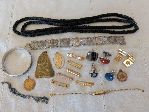 Lot anciens bijoux plaqué - lot, or