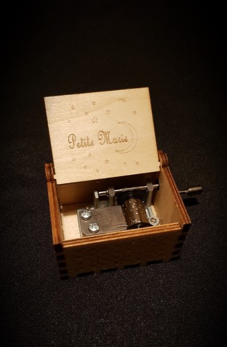 Boîte musique bois - boîte, à