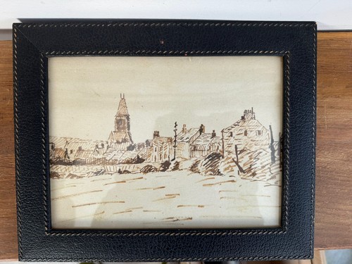 Cadre dessin plume paysage - cadre,