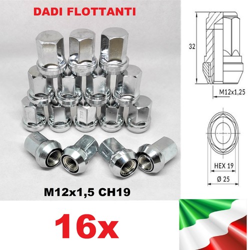 Kit m12x1 écrous - kit, 16