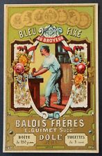 Old label BLUE BALOIS GUIMET Au crusher Dôle Jura azurage