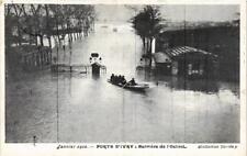 Old postcard Paris Porte d'Ivry Barriere de l'Octroi INUNDATIONS 1910 (605388)
