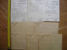 Lot of old paper invoices LAURENS Marseille ODE CHAZEL Nimes SARDINES CHILI