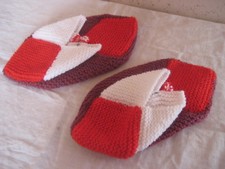 Chausson artisanal en tricot fait main