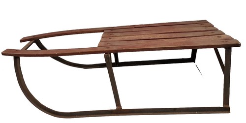 Luge vintage bois - luge,