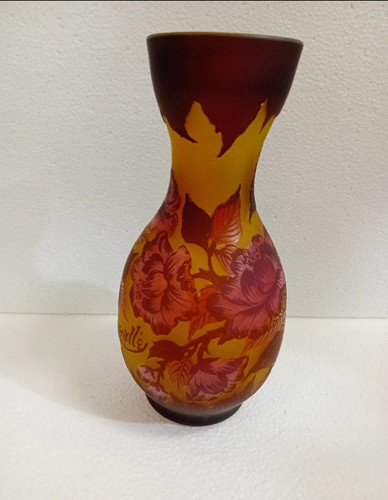Vase gallé décor floral - gallé, –