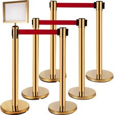 VEVOR Poteau de Guidage Barrière de Sécurité 6PCs avec Panneau Porte-affiche