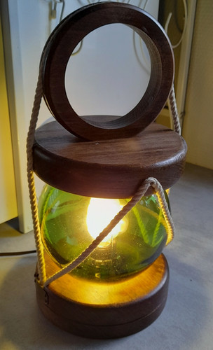 Lampe marine bois boule - marine,
