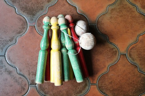 Jeu quilles bois vintage - de,
