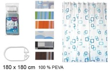 Rideau Douche en PEVA Baignoire 180 x 180 cm étanche Anti Moisi + Anneaux