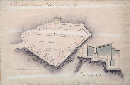 Plan manuscrit redoute - plan, la