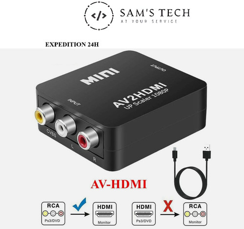Adaptateur rca vers hdmi 1080p - rca,