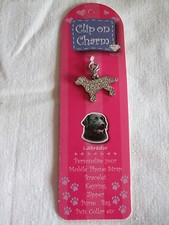 Pendentif - médaillon -  LABRADOR  strass blanc