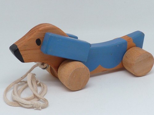 Figurine bois jouet chien - en,