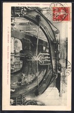 Old postcard Le Creusot, Schneider factories, steam engine, 100 tons 1913 