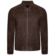 Veste en daim marron pour
