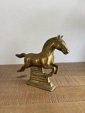Ancien Cheval en Laiton - Saut