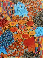 Abstract Flower klimt pattern Gustav Klimt Hand Painted Oil Painting Repro Canva