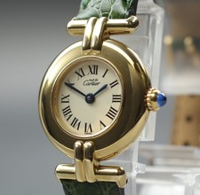 Vintage [Exc+5] Cartier Must Colisee Vermeil 590002 Green Women's Quartz Watch