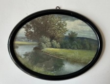 Cadre Photo Noir En Bois Ovale Antique Dimensions 19,7 X 14,7 Cm Cadre Vintage