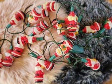 🎅🎄 ANCIENNE GUIRLANDE PÈRE NOËL LUMINEUSE DÉCORATION VINTAGE 🎄🎅