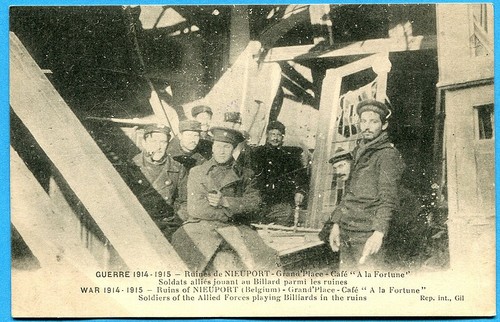 Cpa nieuport café a - :,