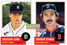 Topps Living Set Jackson Jobe #872, Dwight Evans #873 - Presale