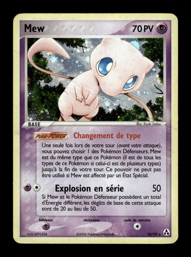 Carte pokémon mew ex - carte, 10/92