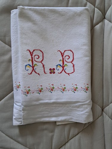 Grand drap ancien coton - drap,