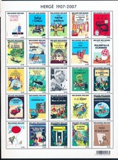XE53275 Belgium 2007 comics Tintin Kuifje Herge XXL sheet MNH