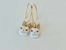 Bunny Earrings, Enamel white