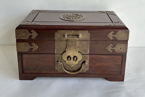 Ancien boîte bijoux bois - boîte, à