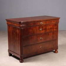 Commode Charles X Ancienne Acajou Peuplier Italie du XIXe Siècle Originale