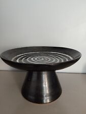 Large Black Ceramic Fruit Cup Feet Cake Display Stand
