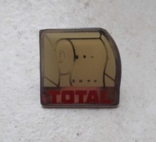 Vintage Badge TOTAL Oil Pins Toilets Can Oil Gasoline Petroleum Product