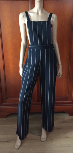 Pantalon salopette rayures