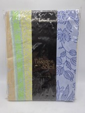 Les Tissages Du Soleil France Tablecloth Nappe NWT Blue Floral 62" Square New