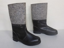 Ancienne Bottes de Feutre D'Hiver DDR Nva Sapeurs-Pompiers Cuir Gr. 28 ?