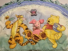 Rare Vintage Pooh Tigger Piglet Nursery Crib Quilt Headboard Decor 2004 USA