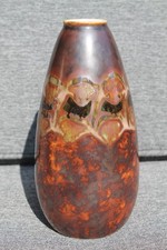 Magnifique Céramique Vase Ovoide 18 cm Signé Camille Tharaud Limoges Emaux