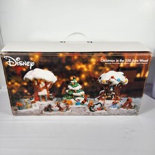 Disney Winnie the Pooh Christmas in the 100 Acre Wood Lighted Village Set 8 pc 