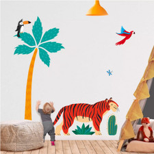 Sticker géant lions - déco chambre d'enfants - déco murale chambre bébé