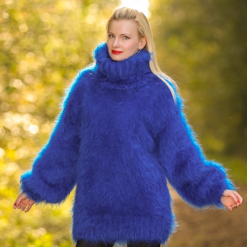 Blue thick fuzzy - , mohair
