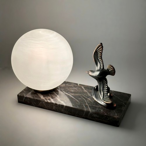 Lampe marbre verre mouette - marbre,