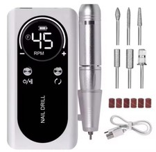 Perceuse à ongles pro 45000 RPM rechargeable, écran LCD, kit complet