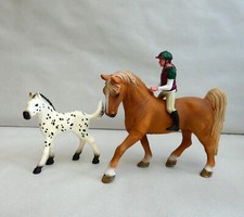 lot cheval poulain et jockey schleich