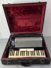 Scandalli 1950's Accordion  Vintage  RARE Black Italy Model 256 Original Case