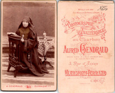 CDV A. Gendraud, Clermont-Ferrand, nun kneeling on a prie-Dieu, circus